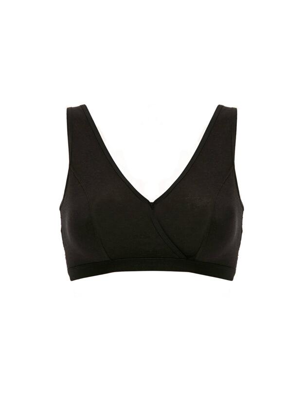 153514 Figleaves Comfort Sleep Bralette Bra  - 153514 Black