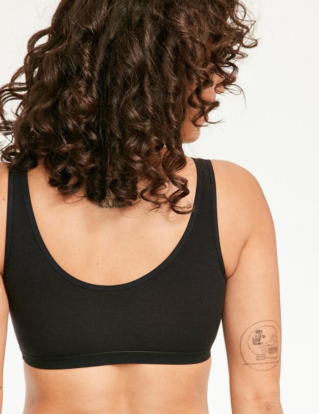 153514 Figleaves Comfort Sleep Bralette Bra  - 153514 Black