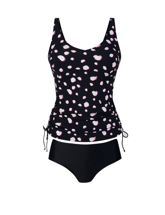 8485 Anita Comfort Illy Tankini And Bikini Brief Set - 8485 Black/White