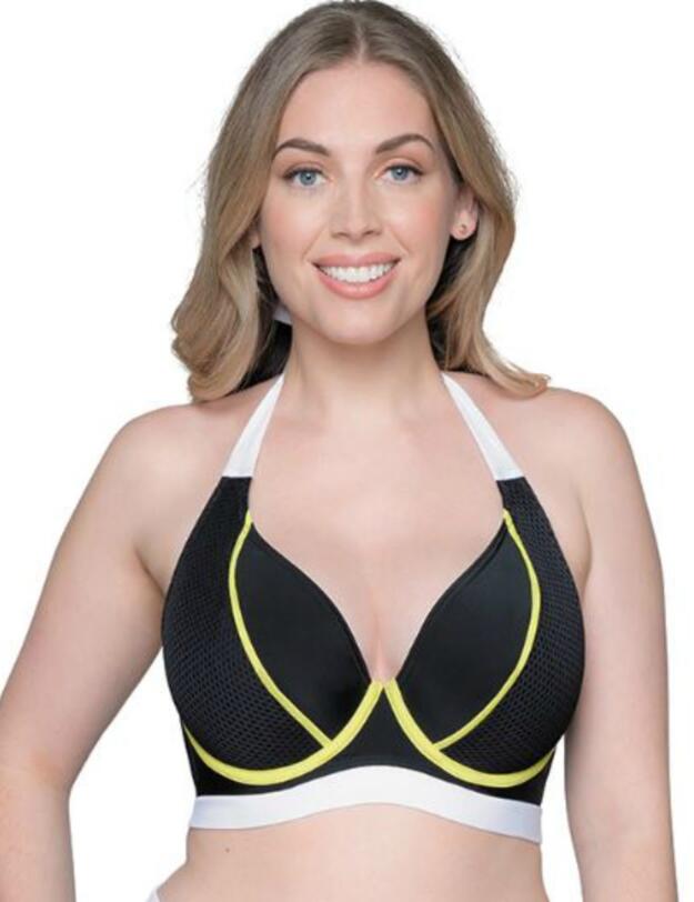CS7305 Curvy Kate Graphic Beach Halterneck Bikini Top - CS7305 Monochrome