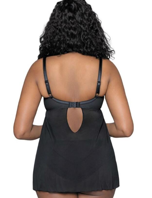 CK0107 Curvy Kate Starstruck Babydoll Nightdress - CK0107 Black/Silver