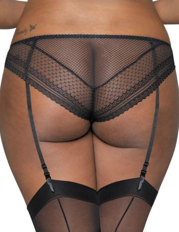 Curvy Kate Starstruck Suspender Brazilian Black/Silver