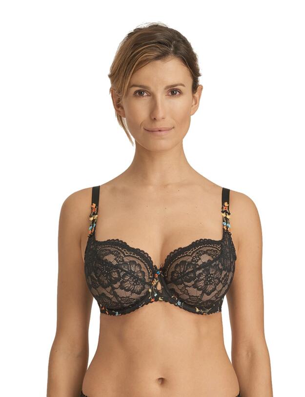 Prima Donna Midnight Garden Seam Balcony Bra Black