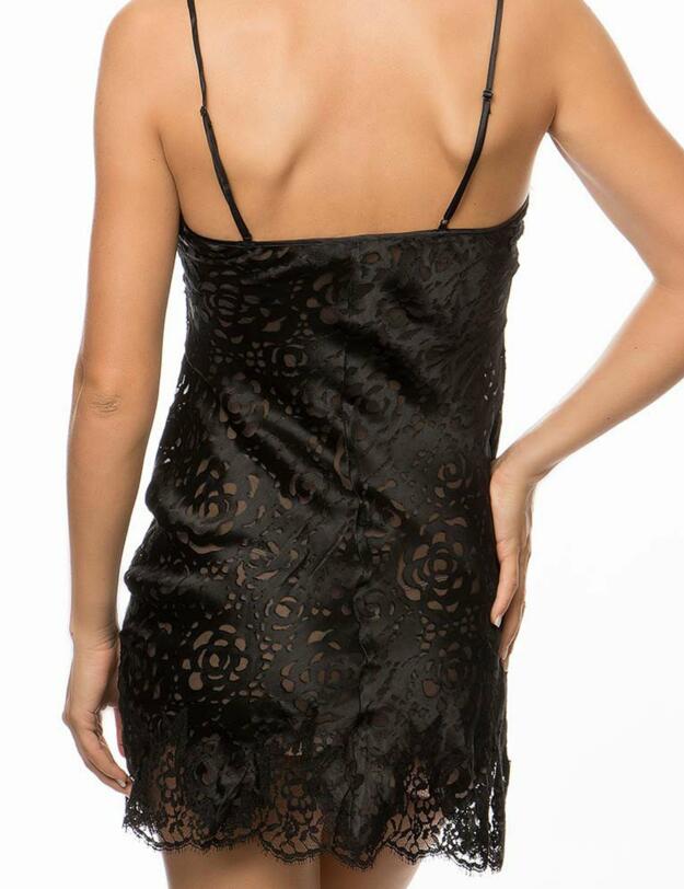 ALC1088 Lise Charmel Dressing Floral Nightdress - ALC1088 Noir