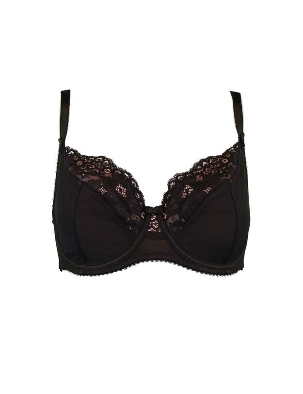 11602 Pour Moi Amour Accent Bra - 11602 Black/Pink