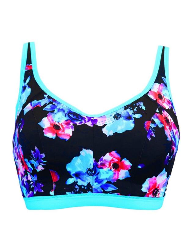 97004 Pour Moi Energy Lightly Padded Underwired Sports Bra - 97004 Blue/Pink