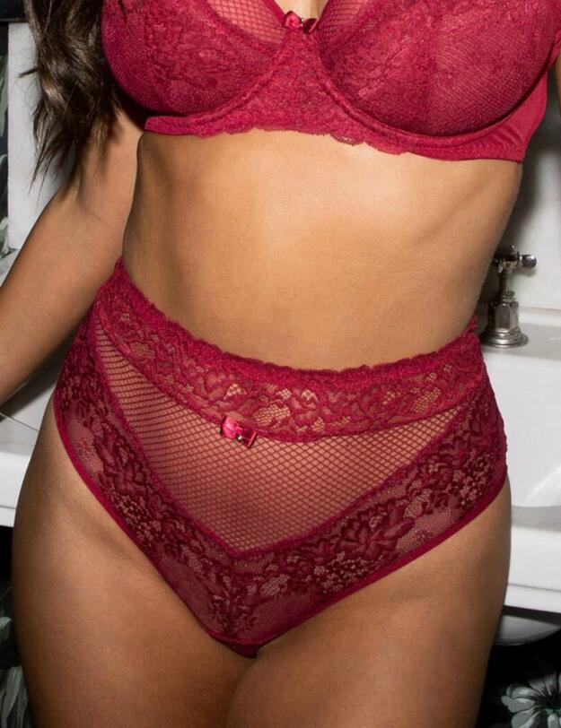 11805 Pour Moi Suspense Laced Up Brief  - 11805 Red