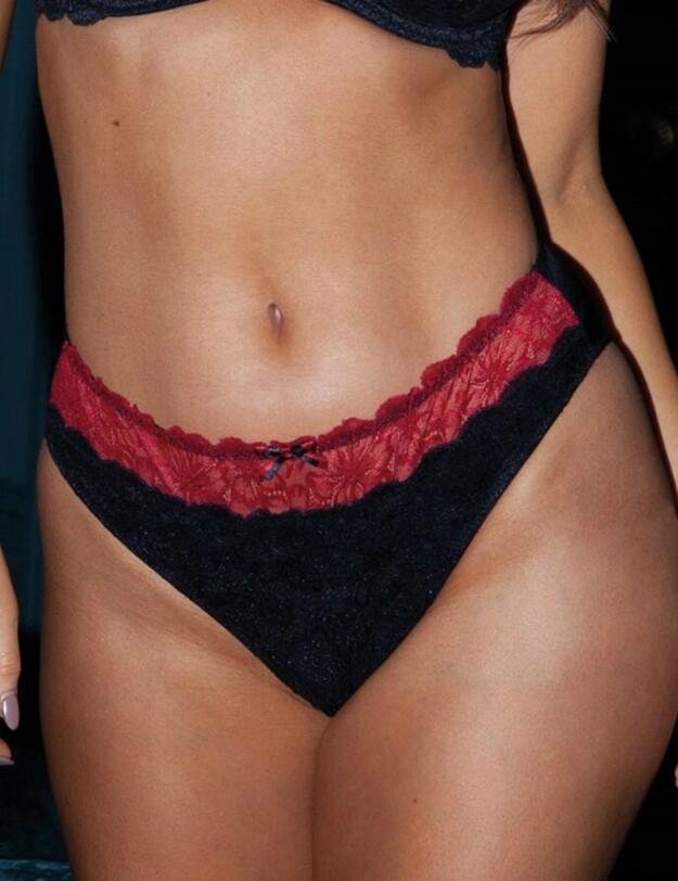 15806 Pour Moi Allure High Leg Brief - 15806 Black/Red
