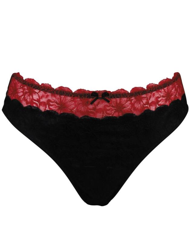 15806 Pour Moi Allure High Leg Brief - 15806 Black/Red