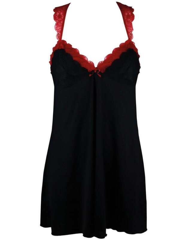 15808 Pour Moi Allure Chemise - 15808 Black/Red