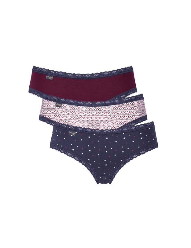 10198236 Sloggi 24/7 Weekend Holiday 3 Pack Hipster Brief - 10198236 Blue/Dark Combination