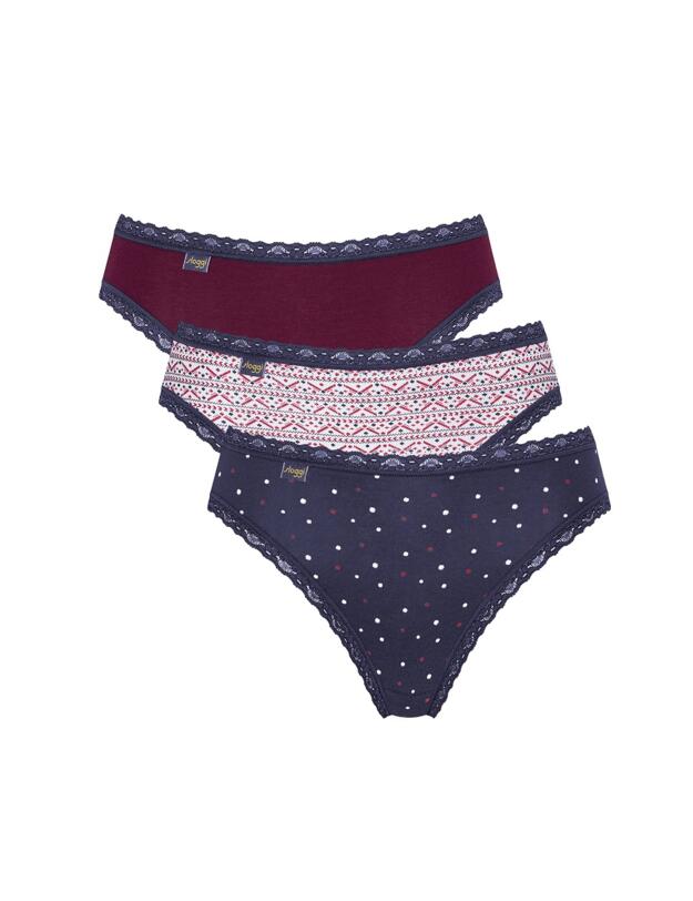 10198270 Sloggi 24/7 Weekend Holiday 3 Pack Tai Brief - 10198270 Blue/Dark Combination