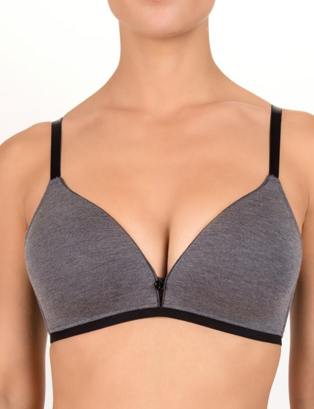 806867 Conturelle By Felina Pretty Daily Triangle Bra - 806867 Graphite Melange