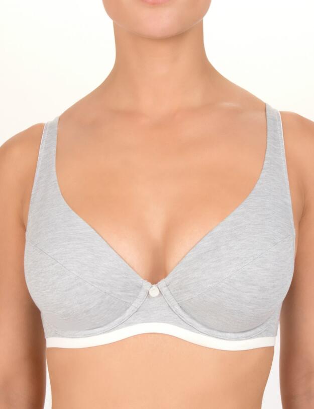 Conturelle By Felina Pretty Daily Non-Padded Triangle Bra Silver Melange