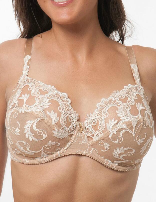 BCC6198 Lise Charmel Guipure Charming Full Cup Bra - BCC6198 Ambre Nacre
