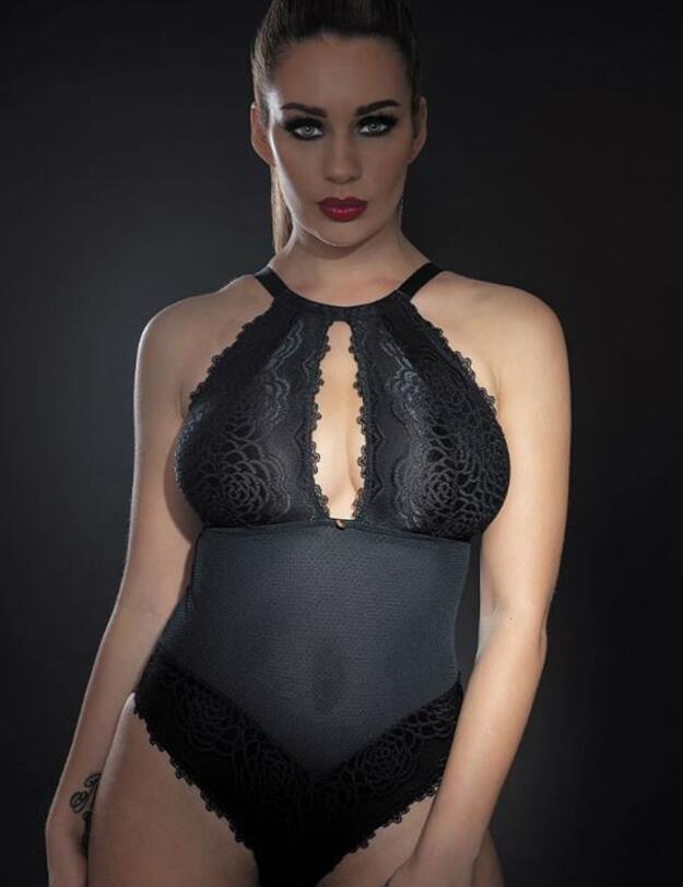 ST002704 Scantilly by Curvy Kate Indulge Me Stretch Lace Body - ST002704 Black