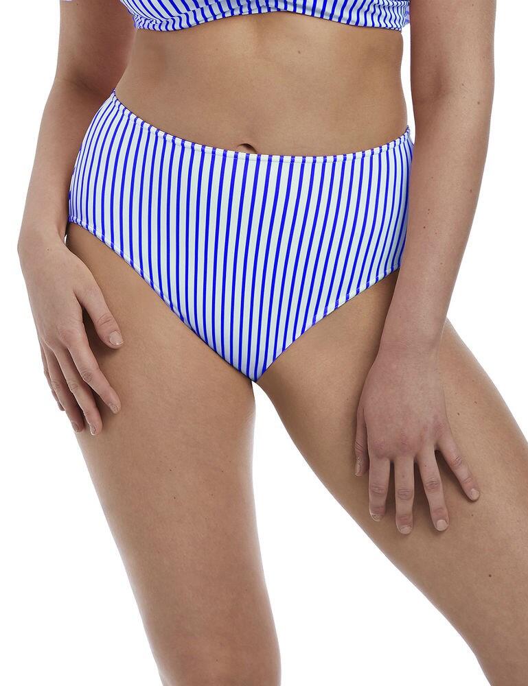 6555 Freya Totally Stripe High Waist Bikini Brief - 6555 Cobalt