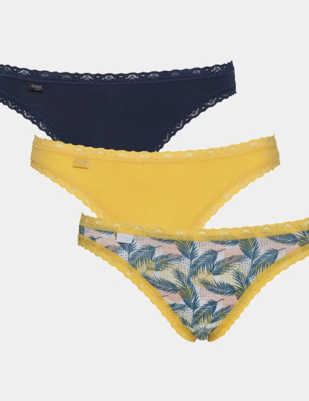 10198201 Sloggi 24/7 Weekend Tanga 3 Pack Brief - 10198201 Blue/Light Combination