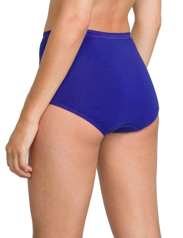 P00BQ6 Playtex Pure Cotton Maxi Stretch Brief 6 Pack - P00BQ/6 Dark Berry/Intense Blue/White
