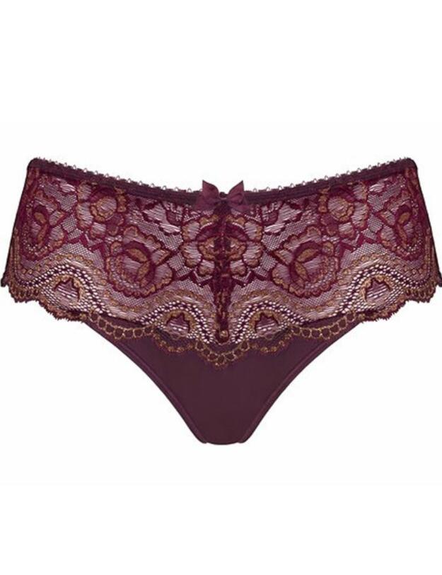 P04RA Affinity Playtex Flower Elegance Lace Brief - P04RA Dark Berry/Lurex