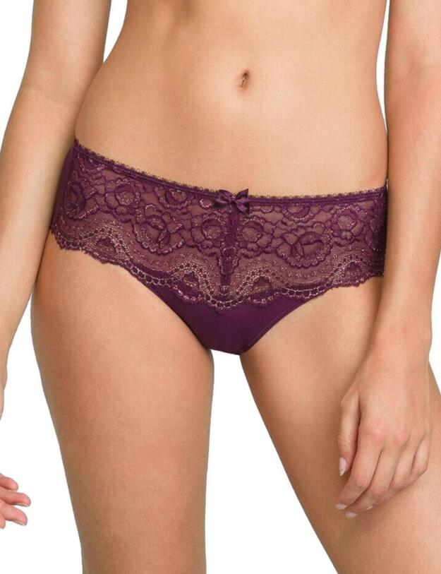 P04RA Affinity Playtex Flower Elegance Lace Brief - P04RA Dark Berry/Lurex