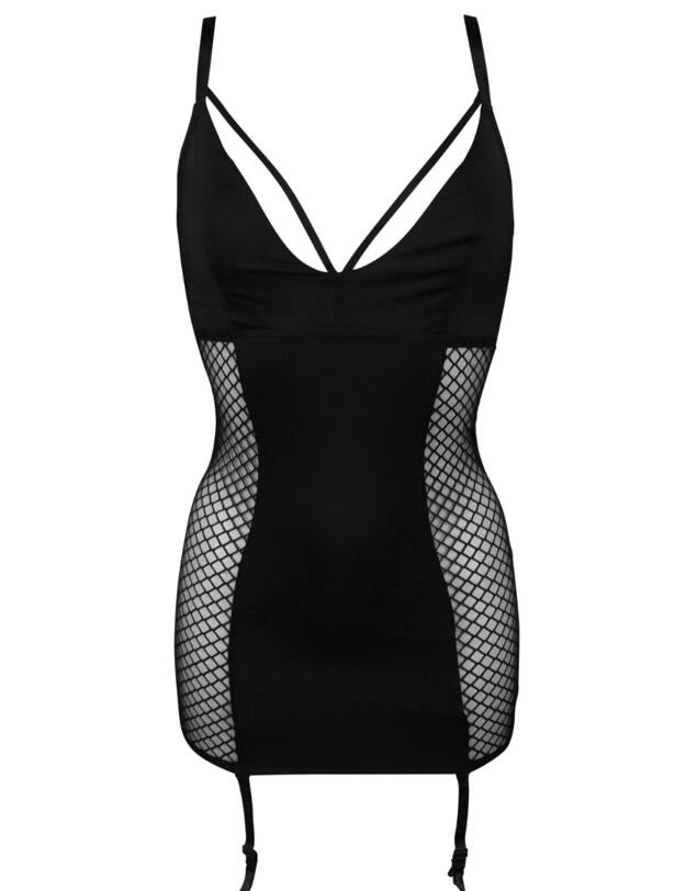 12107 Pour Moi Illicit Cami Suspender Belt Dress - 12107 Black