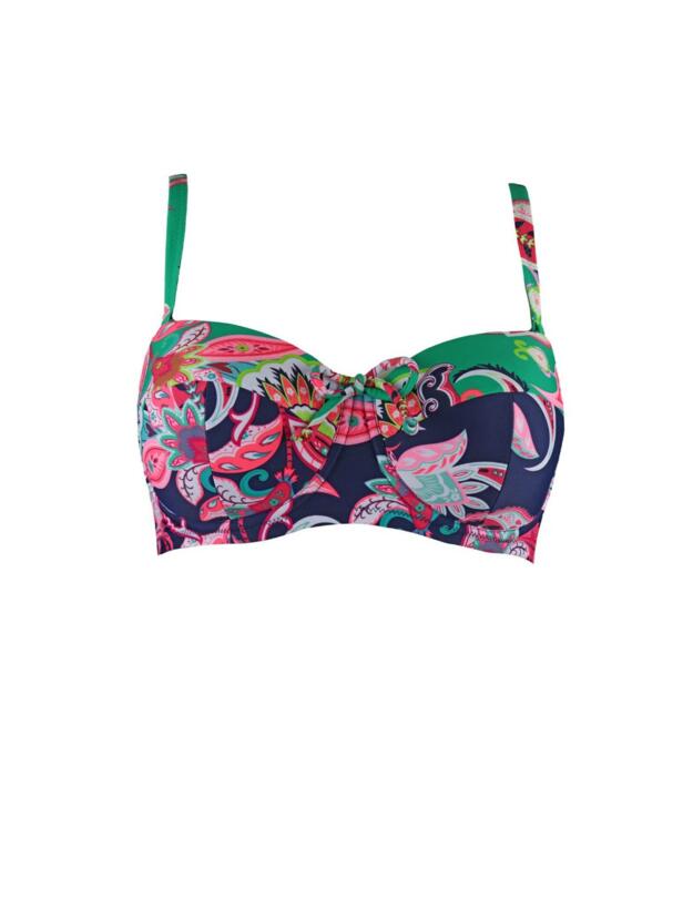 13400 Pour Moi Havana Strapless Padded Bikini Top - 13400 Navy/Green