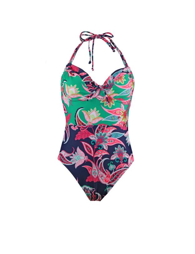 13408 Pour Moi Havana Halterneck Swimsuit - 13408 Navy/Green