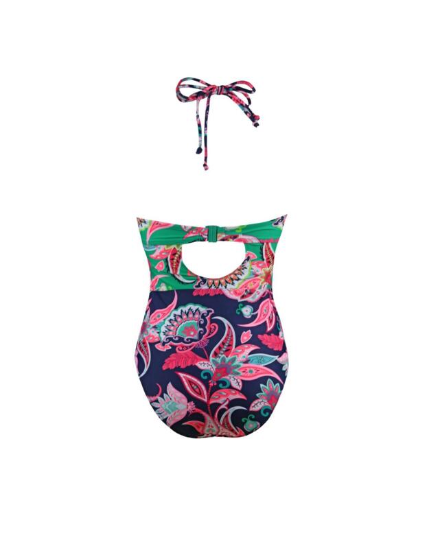 13408 Pour Moi Havana Halterneck Swimsuit - 13408 Navy/Green