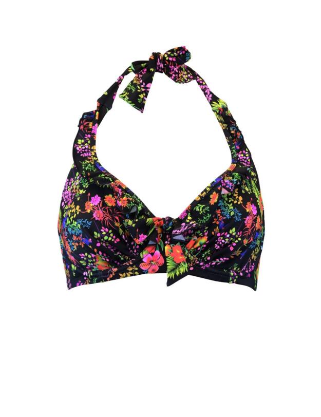 3902 Pour Moi Hot Spots Halterneck Underwired Bikini Top - 3902 Black Floral