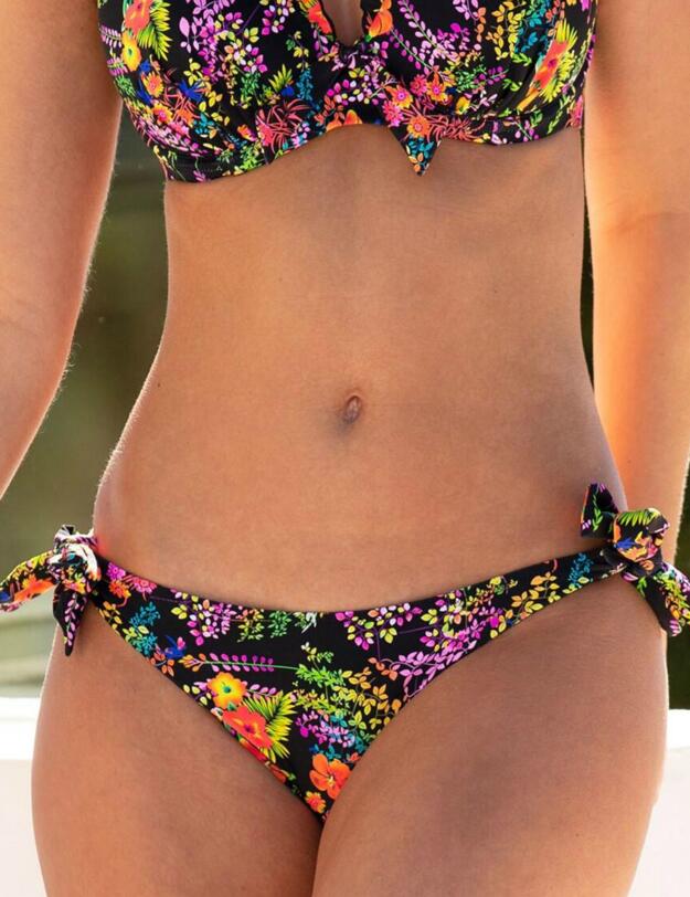 Pour Moi Hot Spots Tie Side Brief Black Floral