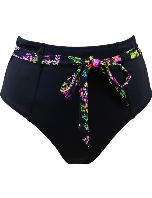 3909 Pour Moi Hot Spots Belted Control Bikini Brief - 3909 Black Floral