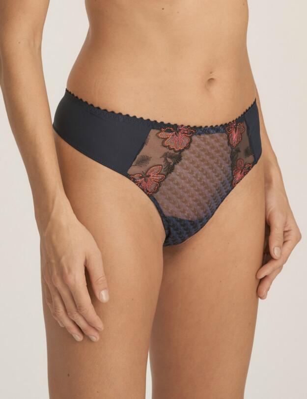 0663130 Prima Donna Wild Flower Thong Brief - 0663130 Midnight Blue
