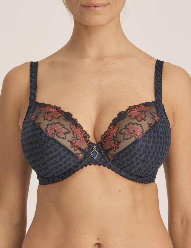 0163134/0163135 Prima Donna Wild Flower Deep Plunge Bra - 0163134/0163135 Midnight Blue
