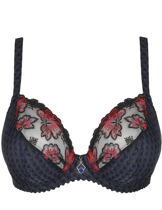 0163134/0163135 Prima Donna Wild Flower Deep Plunge Bra - 0163134/0163135 Midnight Blue