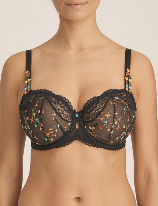 0163142/0163143 Prima Donna Midnight Garden Balcony Bra - 0163142/0163143 Black