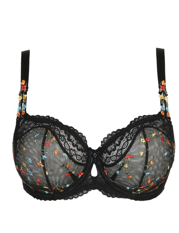 0163142/0163143 Prima Donna Midnight Garden Balcony Bra - 0163142/0163143 Black
