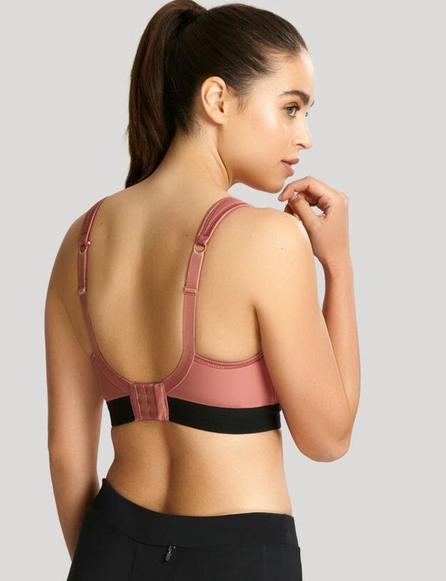 7341B Panache Sports Non-Wired Sports Bra - 7341B Rose/Black