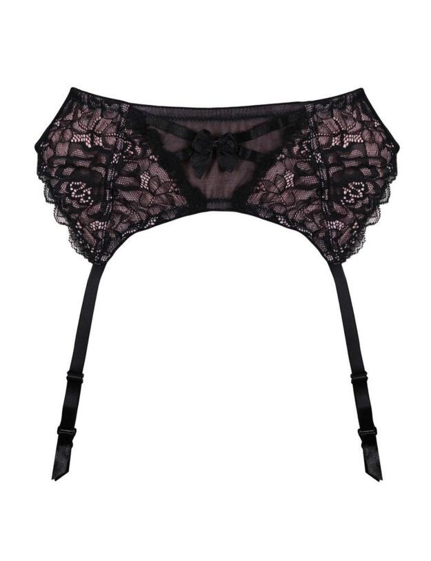 18507 Pour Moi Confession Suspender - 18507 Black/Pink 
