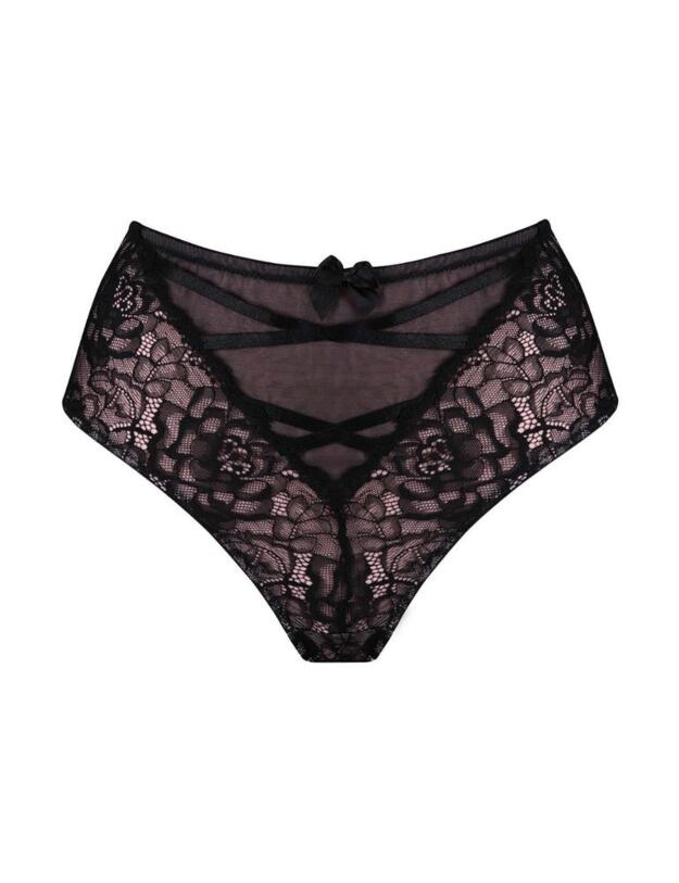 18504 Pour Moi Confession High Waist Thong  - 18504 Black/Pink