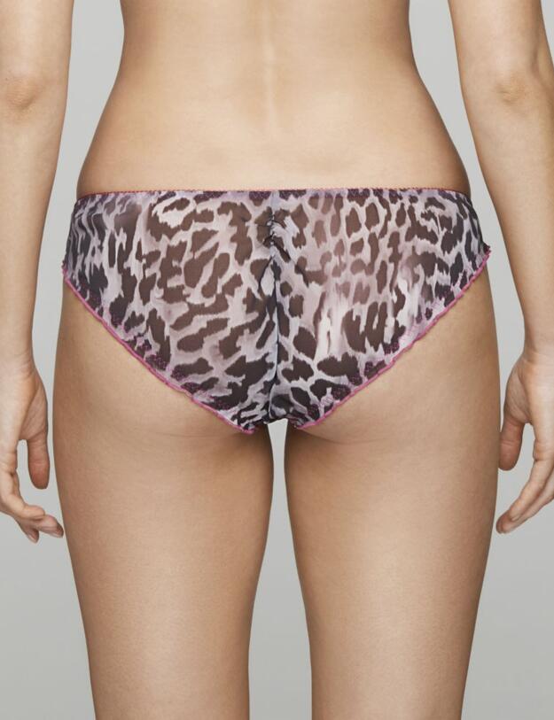Muse by Coco de Mer FiFi Brief Grey Leopard