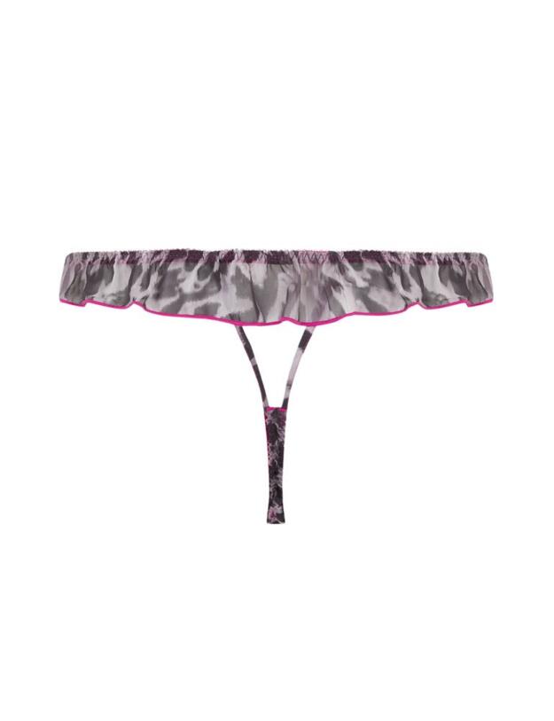 FIF-014-99 Muse by Coco de Mer FiFi Open Thong - FIF-014-99 Grey Leopard