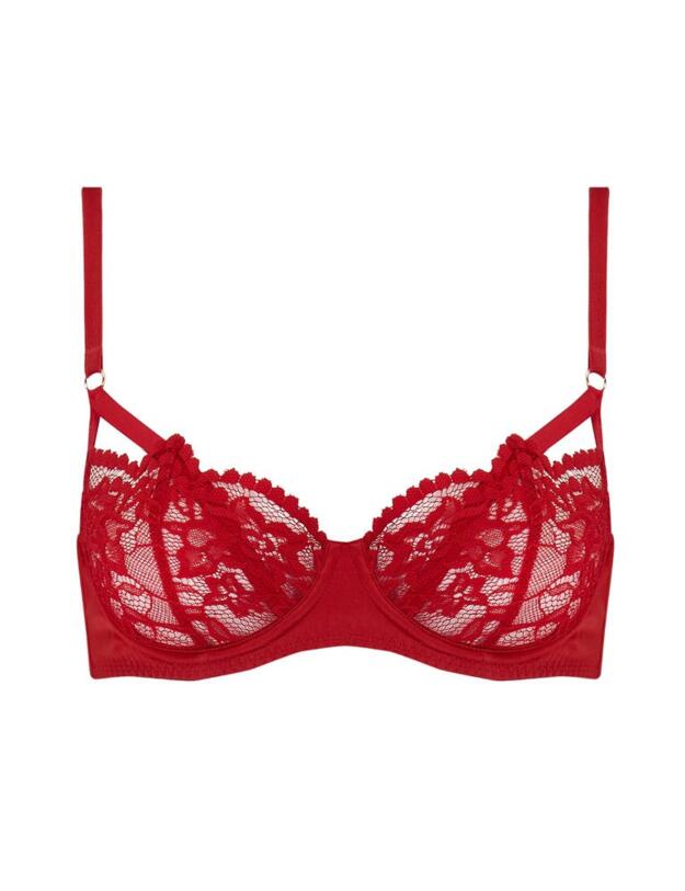 SCA-006-07 Muse by Coco de Mer Scarlett Balcony Bra - SCA-006-07 Tango Red