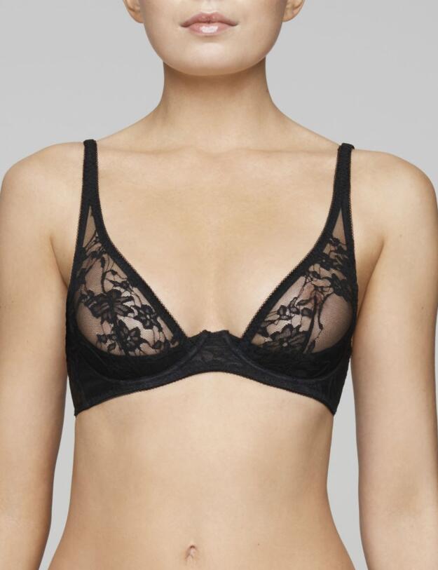Muse by Coco de Mer Sofia Plunge Bra Black