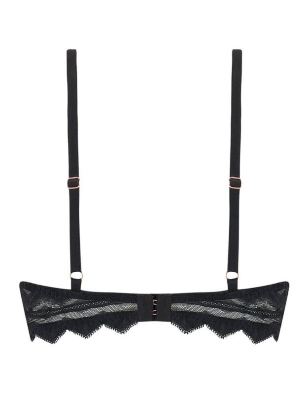 MIA-006-01 Muse by Coco de Mer Mia Balcony Bra - MIA-006-01 Black
