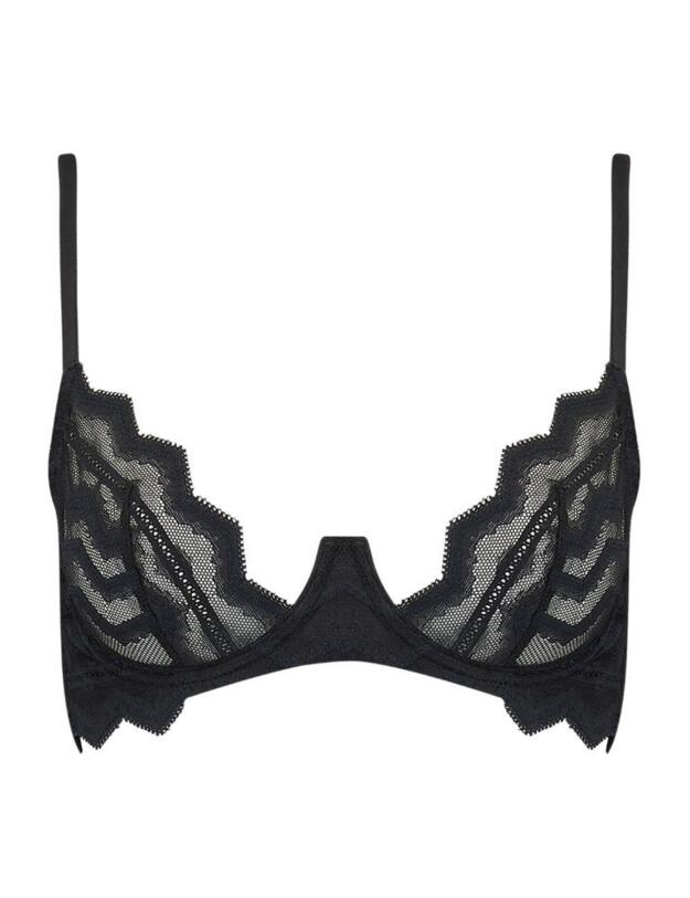 MIA-006-01 Muse by Coco de Mer Mia Balcony Bra - MIA-006-01 Black