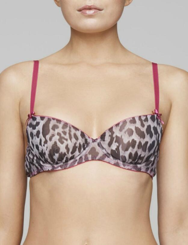 Muse by Coco de Mer FiFi Balcony Bra Grey Leopard