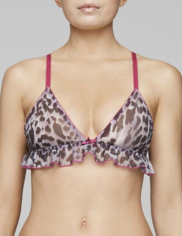 Muse by Coco de Mer FiFi Triangle Bra Grey Leopard