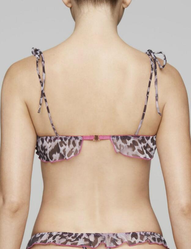 Muse by Coco de Mer FiFi Bandeau Bra Grey Leopard