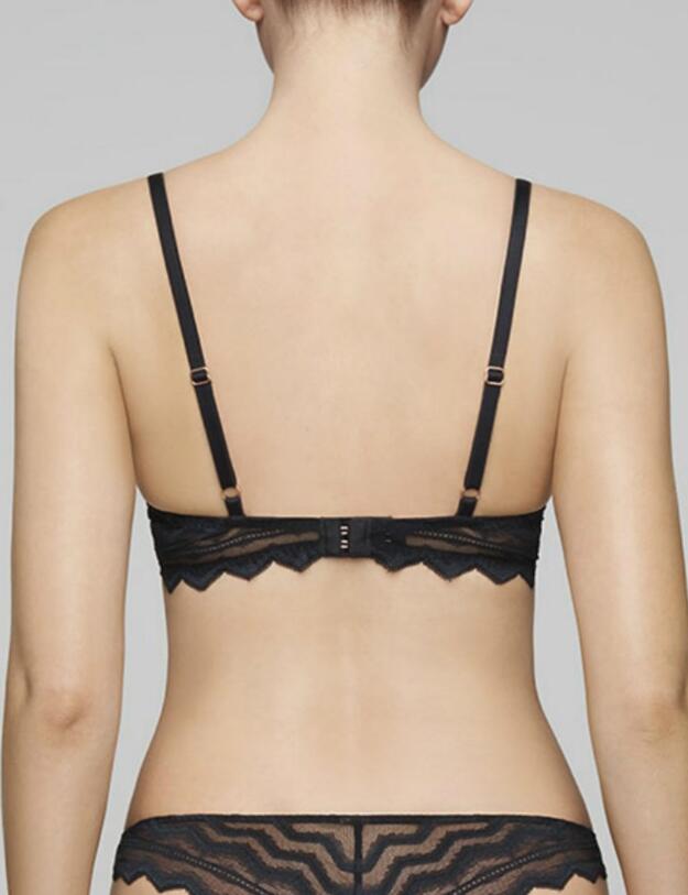 MIA-006-01 Muse by Coco de Mer Mia Balcony Bra - MIA-006-01 Black